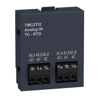 TMC2TI2 - Analogue input cartridge, Modicon M221, 2 temperature inputs, I/O extension - Schneider Electric - Analogue input cartridge, Modicon M221, 2 temperature inputs, I/O extension - Schneider Electric - 0