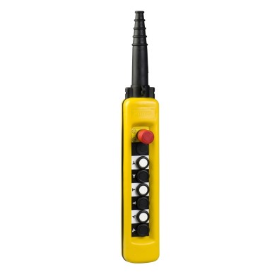 XACA1423207H44 - Pendant control station, Harmony XAC, plastic, yellow, 6 push buttons, 1 emergency stop - Schneider Electric - Pendant control station, Harmony XAC, plastic, yellow, 6 push buttons, 1 emergency stop - Schneider Electric - 0