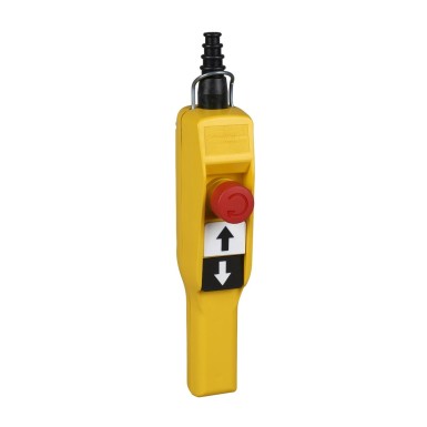 XACA2013 - Harmony XAC, Pendant control station, plastic, yellow, pistol grip, 2 push buttons with 1 NO, 1 emer - Schneider Electric - Harmony XAC, Pendant control station, plastic, yellow, pistol grip, 2 push buttons with 1 NO, 1 emer - Schneider Electric - 0