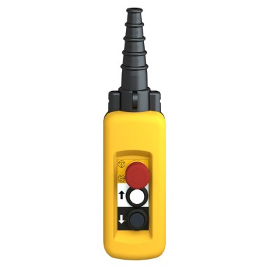 XACA2813 - Pendant control station, Harmony XAC, plastic, yellow, 2 push buttons with NO+NC, 1 emergency stop NC - Schneider Electric - Pendant control station, Harmony XAC, plastic, yellow, 2 push buttons with NO+NC, 1 emergency stop NC - Schneider Electric - 1