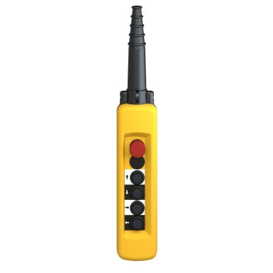 XACA4713 - Harmony XAC, Pendant control station, plastic, yellow, 4 push buttons with 1 NO, 1 emergency stop NC - Schneider Electric - Harmony XAC, Pendant control station, plastic, yellow, 4 push buttons with 1 NO, 1 emergency stop NC - Schneider Electric - 3