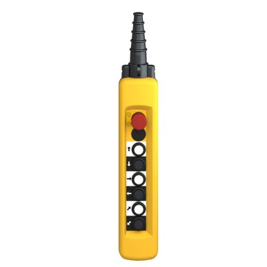 XACA6713 - Harmony XAC, Pendant control station, plastic, yellow, 6 push buttons with 1 NO, 1 emergency stop NC - Schneider Electric - Harmony XAC, Pendant control station, plastic, yellow, 6 push buttons with 1 NO, 1 emergency stop NC - Schneider Electric - 3