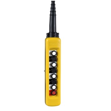 XACA871 - Harmony XAC, Pendant control station, plastic, yellow, 8 push buttons, 1 to 7 with 1 NO, 8th with 1 - Schneider Electric - Harmony XAC, Pendant control station, plastic, yellow, 8 push buttons, 1 to 7 with 1 NO, 8th with 1 - Schneider Electric - 0