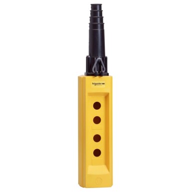 XACB045 - Pendant control station, Harmony XAC, empty, plastic, yellow, 4 cut-outs, cable 22…35mm - Schneider Electric - Pendant control station, Harmony XAC, empty, plastic, yellow, 4 cut-outs, cable 22…35mm - Schneider Electric - 0