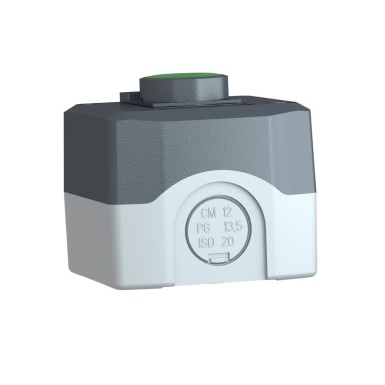 XALD101 - Harmony XALD, XALK, Control station, plastic, dark grey, 1 green flush push button, Ш22, spring return, 1 NO, legend holder marked MARCHE - Schneider Electric - Harmony XALD, XALK, Control station, plastic, dark grey, 1 green flush push button, Ш22, spring return, 1 NO, legend holder marked MARCHE - Schneider Electric - 5