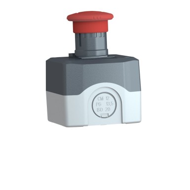 XALD164 - Harmony XALD, XALK, Control station, plastic, dark grey, 1 red mushroom Ш40 push button, Ш22, 1 NC, legend holder marked ARRET - Schneider Electric - Harmony XALD, XALK, Control station, plastic, dark grey, 1 red mushroom Ш40 push button, Ш22, 1 NC, legend holder marked ARRET - Schneider Electric - 6