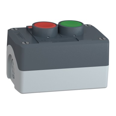 XALD211 - Harmony XALD, XALK, Control station, plastic, dark grey, 1 green/1 red flush push buttons, Ш22 , spring return, legend holder marked ARRET/MARCHE - Schneider Electric - Harmony XALD, XALK, Control station, plastic, dark grey, 1 green/1 red flush push buttons, Ш22 , spring return, legend holder marked ARRET/MARCHE - Schneider Electric - 6