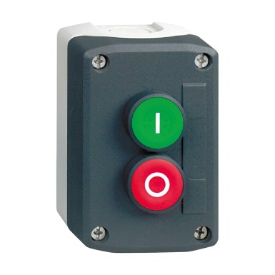 XALD213 - Harmony XALD, XALK, Control station, plastic, dark grey lid, 2 flush push buttons ?22, marked I O, 1 - Schneider Electric - Harmony XALD, XALK, Control station, plastic, dark grey lid, 2 flush push buttons ?22, marked I O, 1 - Schneider Electric - 0