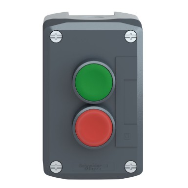 XALD214 - Harmony XALD, XALK, Control station, plastic, dark grey, 1 green flush marked I/1 red projecting marked O push buttons, Ш22 , spring return - Schneider Electric - Harmony XALD, XALK, Control station, plastic, dark grey, 1 green flush marked I/1 red projecting marked O push buttons, Ш22 , spring return - Schneider Electric - 3