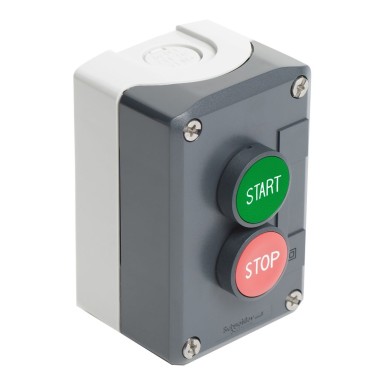 XALD215 - Control station, Harmony XALD, XALK, plastic, dark grey lid, 2 flush push buttons 22mm, marked START STOP, 1NO+1NC - Schneider Electric - Control station, Harmony XALD, XALK, plastic, dark grey lid, 2 flush push buttons 22mm, marked START STOP, 1NO+1NC - Schneider Electric - 0