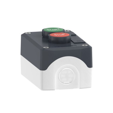 XALD215 - Control station, Harmony XALD, XALK, plastic, dark grey lid, 2 flush push buttons 22mm, marked START STOP, 1NO+1NC - Schneider Electric - Control station, Harmony XALD, XALK, plastic, dark grey lid, 2 flush push buttons 22mm, marked START STOP, 1NO+1NC - Schneider Electric - 3