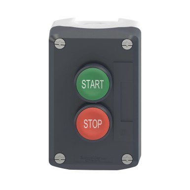 XALD215 - Control station, Harmony XALD, XALK, plastic, dark grey lid, 2 flush push buttons 22mm, marked START STOP, 1NO+1NC - Schneider Electric - Control station, Harmony XALD, XALK, plastic, dark grey lid, 2 flush push buttons 22mm, marked START STOP, 1NO+1NC - Schneider Electric - 4