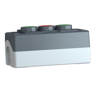 XALD321H29H7 - Harmony, Control station, plastic, dark grey, 3 flush push buttons, green NO, red NC, green NO, Ш22 , spring return, legend holder, UL/CSA certified - Schneider Electric - Harmony, Control station, plastic, dark grey, 3 flush push buttons, green NO, red NC, green NO, Ш22 , spring return, legend holder, UL/CSA certified - Schneider Electric - 1