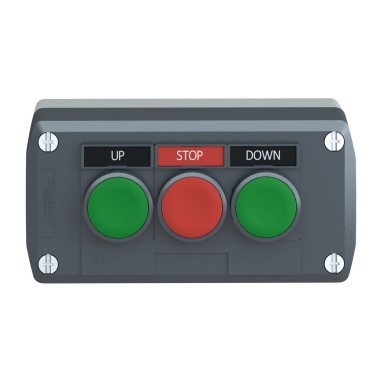 XALD321H29H7 - Harmony, Control station, plastic, dark grey, 3 flush push buttons, green NO, red NC, green NO, Ш22 , spring return, legend holder, UL/CSA certified - Schneider Electric - Harmony, Control station, plastic, dark grey, 3 flush push buttons, green NO, red NC, green NO, Ш22 , spring return, legend holder, UL/CSA certified - Schneider Electric - 3