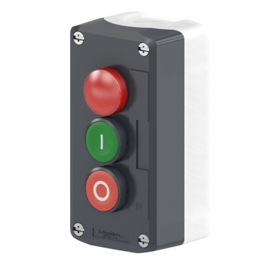 XALD363B - Harmony XALD, XALK, Control station, plastic, dark grey lid, 1 red pilot light, 1 green flush, 1 red flush push buttons Ш22 - Schneider Electric - Harmony XALD, XALK, Control station, plastic, dark grey lid, 1 red pilot light, 1 green flush, 1 red flush push buttons Ш22 - Schneider Electric - 1