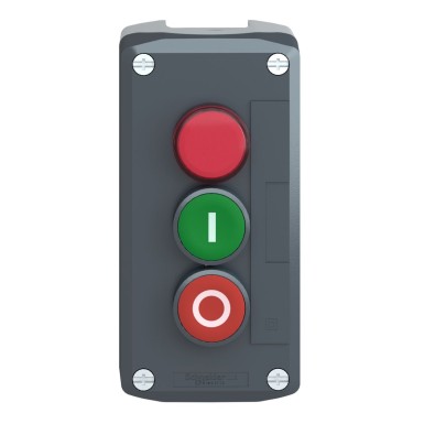 XALD363M - Harmony XALD, XALK, Control station, plastic, dark grey, 1 red pilot light/1 green flush I/1 red flush O push buttons, Ш22 , spring return - Schneider Electric - Harmony XALD, XALK, Control station, plastic, dark grey, 1 red pilot light/1 green flush I/1 red flush O push buttons, Ш22 , spring return - Schneider Electric - 5