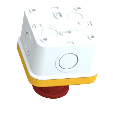 XALEK1702 - Harmony XALE, Control station, plastic, yellow, 1 red mushroom head push button Ш40, emergency stop switching off, 1NO + 1 NC - Schneider Electric - Harmony XALE, Control station, plastic, yellow, 1 red mushroom head push button Ш40, emergency stop switching off, 1NO + 1 NC - Schneider Electric - 2