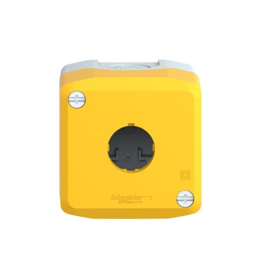 XALK01 - Empty enclosure, Harmony XALD, XALK, plastic, yellow lid for push button 22mm, 1 cut out - Schneider Electric - Empty enclosure, Harmony XALD, XALK, plastic, yellow lid for push button 22mm, 1 cut out - Schneider Electric - 1