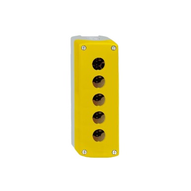 XALK05 - Empty control station, Harmony XALD, XALK, plastic, yellow, 5 cut-outs, unmarked - Schneider Electric - Empty control station, Harmony XALD, XALK, plastic, yellow, 5 cut-outs, unmarked - Schneider Electric - 0