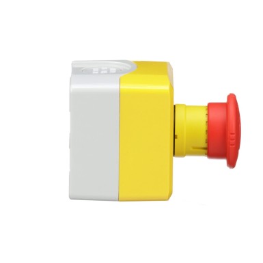 XALK178 - Control station, Harmony XALD, XALK, plastic, yellow lid, 1 red mushroom push button 40mm, turn to release, 1NC - Schneider Electric - Control station, Harmony XALD, XALK, plastic, yellow lid, 1 red mushroom push button 40mm, turn to release, 1NC - Schneider Electric - 1