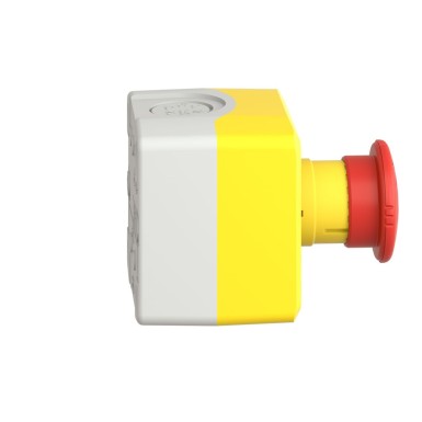 XALK1781H29 - Harmony, Control station, plastic, yellow, 1 red mushroom head push button Ш40, emergency stop turn to release, 1 NC, legend holder EMERGENCY STOP - Schneider Electric - Harmony, Control station, plastic, yellow, 1 red mushroom head push button Ш40, emergency stop turn to release, 1 NC, legend holder EMERGENCY STOP - Schneider Electric - 4