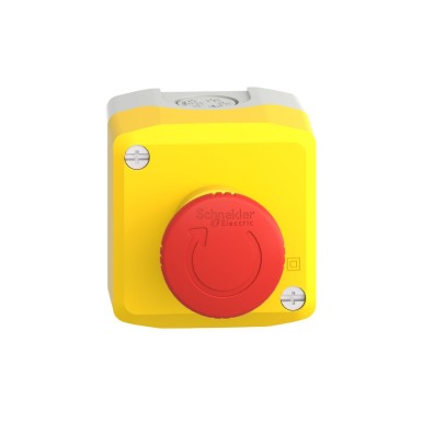 XALK178E - Harmony XALD, XALK, Control station, plastic, yellow, 1 red mushroom head push button Ш40, emergency stop turn to release, 1NO + 1 NC, unmarked - Schneider Electric - Harmony XALD, XALK, Control station, plastic, yellow, 1 red mushroom head push button Ш40, emergency stop turn to release, 1NO + 1 NC, unmarked - Schneider Electric - 6