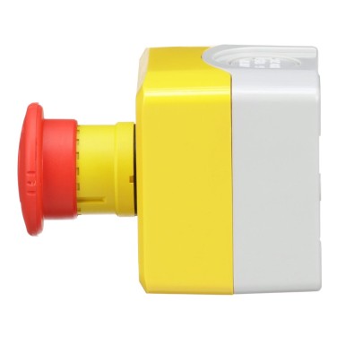 XALK178EH7 - Harmony, Control station, plastic, yellow, 1 red mushroom head push button Ш40, emergency stop turn to release 1NO + 1 NC, unmarked, UL/CSA certified - Schneider Electric - Harmony, Control station, plastic, yellow, 1 red mushroom head push button Ш40, emergency stop turn to release 1NO + 1 NC, unmarked, UL/CSA certified - Schneider Electric - 9