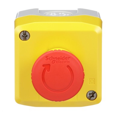 XALK178EH7 - Harmony, Control station, plastic, yellow, 1 red mushroom head push button Ш40, emergency stop turn to release 1NO + 1 NC, unmarked, UL/CSA certified - Schneider Electric - Harmony, Control station, plastic, yellow, 1 red mushroom head push button Ш40, emergency stop turn to release 1NO + 1 NC, unmarked, UL/CSA certified - Schneider Electric - 7