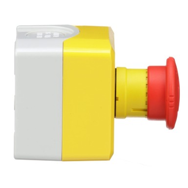 XALK178EH7 - Harmony, Control station, plastic, yellow, 1 red mushroom head push button Ш40, emergency stop turn to release 1NO + 1 NC, unmarked, UL/CSA certified - Schneider Electric - Harmony, Control station, plastic, yellow, 1 red mushroom head push button Ш40, emergency stop turn to release 1NO + 1 NC, unmarked, UL/CSA certified - Schneider Electric - 8