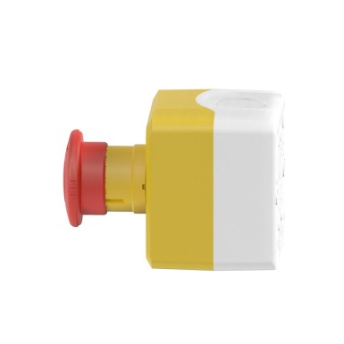 XALK178G - Control station, Harmony XALD, XALK, plastic, yellow lid, 1 red mushroom push button 40mm, turn to release, 1NO+2NC - Schneider Electric - Control station, Harmony XALD, XALK, plastic, yellow lid, 1 red mushroom push button 40mm, turn to release, 1NO+2NC - Schneider Electric - 6