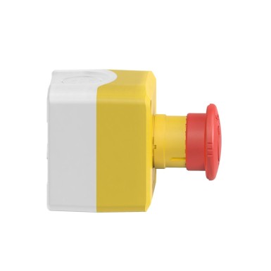 XALK178G - Control station, Harmony XALD, XALK, plastic, yellow lid, 1 red mushroom push button 40mm, turn to release, 1NO+2NC - Schneider Electric - Control station, Harmony XALD, XALK, plastic, yellow lid, 1 red mushroom push button 40mm, turn to release, 1NO+2NC - Schneider Electric - 3