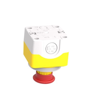 XALK178W3B140G - Harmony XALD, XALK, Control station, plastic, yellow lid, 1 E-stop push button Ш40, turn to release, illum ring white/red fixed, 1NO 2NC, 24V AC/DC - Schneider Electric - Harmony XALD, XALK, Control station, plastic, yellow lid, 1 E-stop push button Ш40, turn to release, illum ring white/red fixed, 1NO 2NC, 24V AC/DC - Schneider Electric - 4