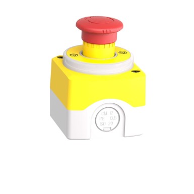 XALK178W3B140G - Harmony XALD, XALK, Control station, plastic, yellow lid, 1 E-stop push button Ш40, turn to release, illum ring white/red fixed, 1NO 2NC, 24V AC/DC - Schneider Electric - Harmony XALD, XALK, Control station, plastic, yellow lid, 1 E-stop push button Ш40, turn to release, illum ring white/red fixed, 1NO 2NC, 24V AC/DC - Schneider Electric - 5