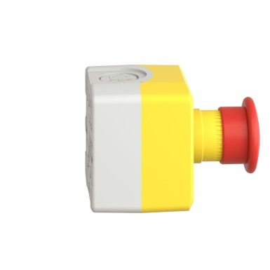 XALK198 - Harmony XALD, XALK, Control station, plastic, yellow, 1 red mushroom head push button Ш40, emergency stop push-pull 1 NC, unmarked - Schneider Electric - Harmony XALD, XALK, Control station, plastic, yellow, 1 red mushroom head push button Ш40, emergency stop push-pull 1 NC, unmarked - Schneider Electric - 4