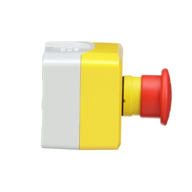 XALK198H7 - Harmony XALD, XALK, Control station, plastic, yellow, 1 red mushroom head push button Ш40, emergency stop push-pull 1 NC, unmarked, UL/CSA certified - Schneider Electric - Harmony XALD, XALK, Control station, plastic, yellow, 1 red mushroom head push button Ш40, emergency stop push-pull 1 NC, unmarked, UL/CSA certified - Schneider Electric - 3