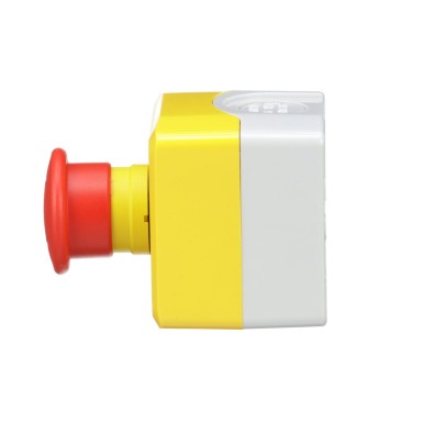 XALK198H7 - Harmony XALD, XALK, Control station, plastic, yellow, 1 red mushroom head push button Ш40, emergency stop push-pull 1 NC, unmarked, UL/CSA certified - Schneider Electric - Harmony XALD, XALK, Control station, plastic, yellow, 1 red mushroom head push button Ш40, emergency stop push-pull 1 NC, unmarked, UL/CSA certified - Schneider Electric - 4