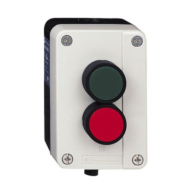 XALS2003H - Control station, Harmony XAL, plastic, grey, 2 illuminated flush push buttons, green/red, LED, 1NC + 1NO, 24V - Schneider Electric - Control station, Harmony XAL, plastic, grey, 2 illuminated flush push buttons, green/red, LED, 1NC + 1NO, 24V - Schneider Electric - 0