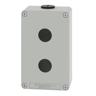 XAPD2202 - Empty control station, Harmony XAP, XB2 SL, zinc alloy, grey, M20, 2 cut outs 22mm, 80x130x51,5mm, UL cULus - Schneider Electric - Empty control station, Harmony XAP, XB2 SL, zinc alloy, grey, M20, 2 cut outs 22mm, 80x130x51,5mm, UL cULus - Schneider Electric - 6