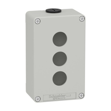 XAPD2203 - Empty control station, Harmony XAP, XB2 SL, zinc alloy, grey, M20, 3 cut outs 22mm, 80x130x51,5mm, UL cULus - Schneider Electric - Empty control station, Harmony XAP, XB2 SL, zinc alloy, grey, M20, 3 cut outs 22mm, 80x130x51,5mm, UL cULus - Schneider Electric - 0