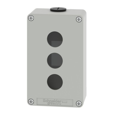 XAPD2203 - Empty control station, Harmony XAP, XB2 SL, zinc alloy, grey, M20, 3 cut outs 22mm, 80x130x51,5mm, UL cULus - Schneider Electric - Empty control station, Harmony XAP, XB2 SL, zinc alloy, grey, M20, 3 cut outs 22mm, 80x130x51,5mm, UL cULus - Schneider Electric - 3