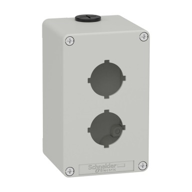 XAPD2602 - Empty control station, Harmony XAP, XB2 SL, zinc alloy, grey, M20, 2 cut outs 30mm with notches, 80x130x77mm, UL cULus - Schneider Electric - Empty control station, Harmony XAP, XB2 SL, zinc alloy, grey, M20, 2 cut outs 30mm with notches, 80x130x77mm, UL cULus - Schneider Electric - 0