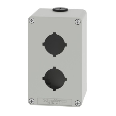 XAPD2602 - Empty control station, Harmony XAP, XB2 SL, zinc alloy, grey, M20, 2 cut outs 30mm with notches, 80x130x77mm, UL cULus - Schneider Electric - Empty control station, Harmony XAP, XB2 SL, zinc alloy, grey, M20, 2 cut outs 30mm with notches, 80x130x77mm, UL cULus - Schneider Electric - 2