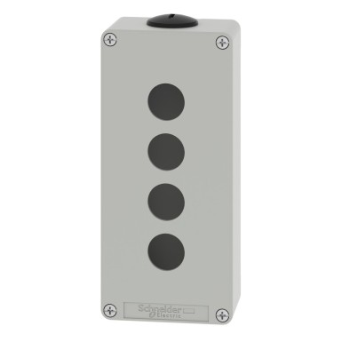 XAPD3204 - Harmony XAP, XB2 SL, Empty control station, zinc alloy, grey, M25, 4 cutouts 22mm, 80 x 175 x 51,5 - Schneider Electric - Harmony XAP, XB2 SL, Empty control station, zinc alloy, grey, M25, 4 cutouts 22mm, 80 x 175 x 51,5 - Schneider Electric - 1