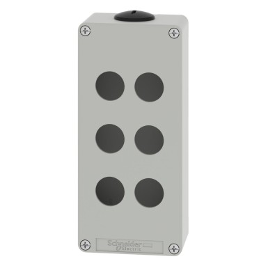 XAPD3206 - Harmony XAP, XB2 SL, Empty control station, zinc alloy, grey, M25, 6 cutouts 22mm, 80 x 175 x 51,5 - Schneider Electric - Harmony XAP, XB2 SL, Empty control station, zinc alloy, grey, M25, 6 cutouts 22mm, 80 x 175 x 51,5 - Schneider Electric - 3