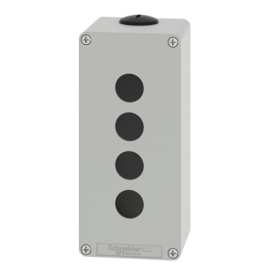 XAPD3504 - Harmony XAP, XB2 SL, Empty control station, zinc alloy, grey, M25, 4 cutouts 22mm, 80 x 175 x 77 - Schneider Electric - Harmony XAP, XB2 SL, Empty control station, zinc alloy, grey, M25, 4 cutouts 22mm, 80 x 175 x 77 - Schneider Electric - 1