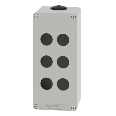 XAPD3506 - Harmony XAP, XB2 SL, Empty control station, zinc alloy, grey, M25, 6 cutouts 22mm, 80 x 175 x 77 - Schneider Electric - Harmony XAP, XB2 SL, Empty control station, zinc alloy, grey, M25, 6 cutouts 22mm, 80 x 175 x 77 - Schneider Electric - 2