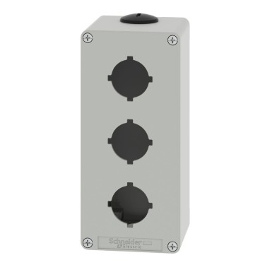 XAPD3603 - Empty control station, Harmony XAP, XB2 SL, zinc alloy, grey, M25, 3 cut outs 30mm with notches, 80x175x77mm - Schneider Electric - Empty control station, Harmony XAP, XB2 SL, zinc alloy, grey, M25, 3 cut outs 30mm with notches, 80x175x77mm - Schneider Electric - 3