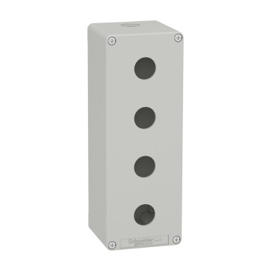 XAPD4504 - Harmony XAP, XB2 SL, Empty control station, zinc alloy, grey, M25, 4 cutouts 22mm, 80 x 220 x 77 - Schneider Electric - Harmony XAP, XB2 SL, Empty control station, zinc alloy, grey, M25, 4 cutouts 22mm, 80 x 220 x 77 - Schneider Electric - 0