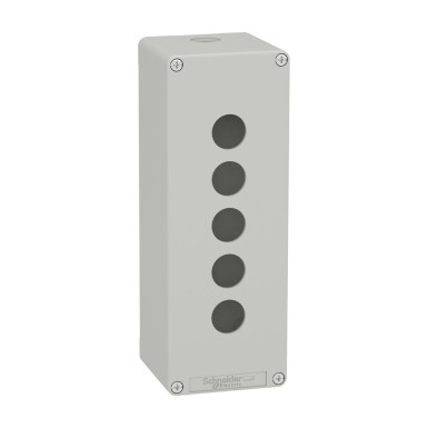 XAPD4505 - Harmony XAP, XB2 SL, Empty control station, zinc alloy, grey, M25, 5 cutouts 22mm, 80 x 220 x 77 - Schneider Electric - Harmony XAP, XB2 SL, Empty control station, zinc alloy, grey, M25, 5 cutouts 22mm, 80 x 220 x 77 - Schneider Electric - 0