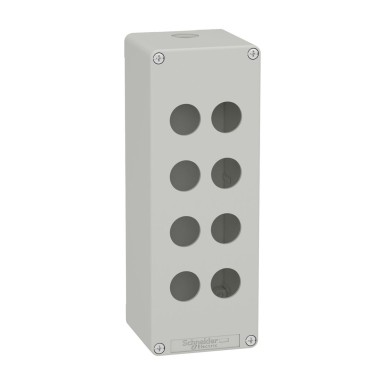 XAPD4508 - Harmony XAP, XB2 SL, Empty control station, zinc alloy, grey, M25, 8 cutouts 22mm, 80 x 220 x 77 - Schneider Electric - Harmony XAP, XB2 SL, Empty control station, zinc alloy, grey, M25, 8 cutouts 22mm, 80 x 220 x 77 - Schneider Electric - 0